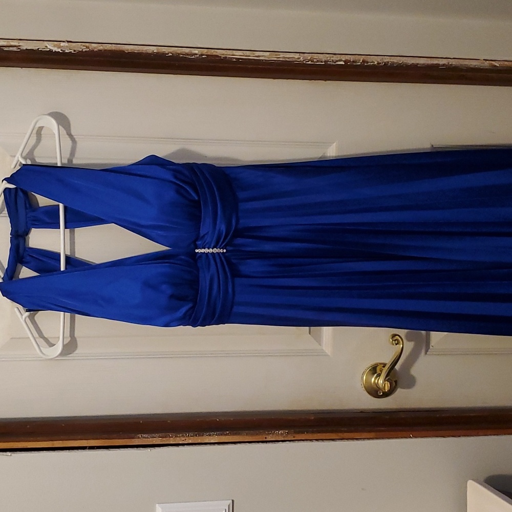 Royal Blue Halter Evening Dress